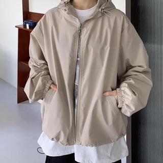 [UNISEX] Kyuyu String Hooded Windbreaker