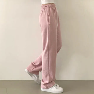 Swing-Around~ Elastic Waist Training Straight Long Wide Pants