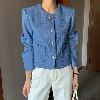 Farming Silver Button Tweed Jacket