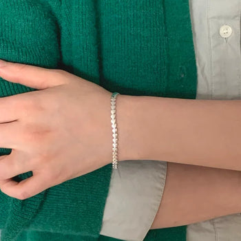 Flat Thick Heart Pattern Layered Bracelet