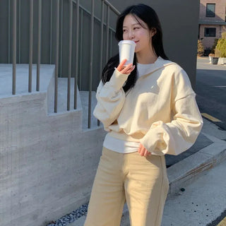 High-T Half-Zip Ribbed Crop Sweatshirt