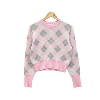 modly argyle knit - red