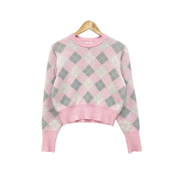 modly argyle knit - red