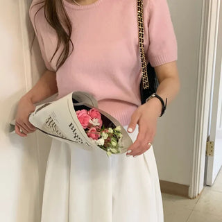 Soft Spring Round Short Sleeve Knit