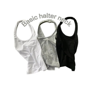 [200% Versatility] Basic Halter Neck Layered Stretchy Sleeveless Top (3 colors)