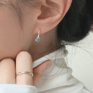 Turquoise Two-way One-touch Hoop Earrings