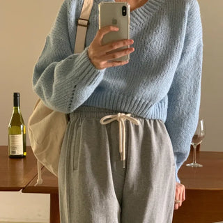 Alpaca Balloon V-Neck Knit