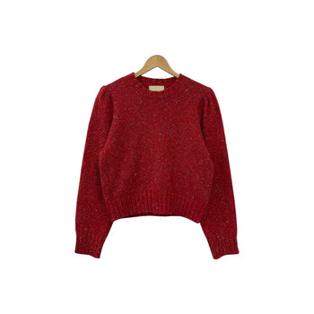 Carrie Puff Knit Red/Winter Knit/Heather Knit/Round Neck Knit