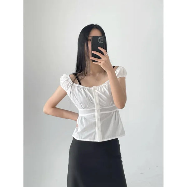 Mary Cap Shirred Blouse
