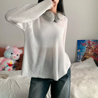 [Delicate/Loose Fit/Like Summer] Hazzi See-through V-Neck Knit (8 colors)