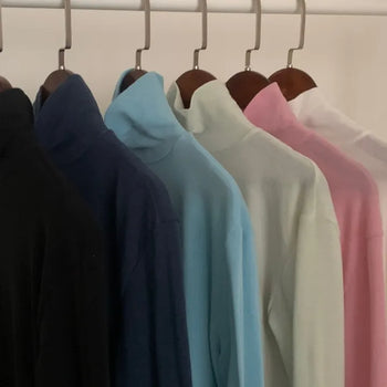 Creamy Wool Tee - Turtleneck Inner Tee/Inner T-shirt/Long Sleeve T-shirt/Winter T-shirt/Turtleneck/Layering/Layered Look/Basic Tee