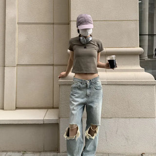 hady damage denim pants
