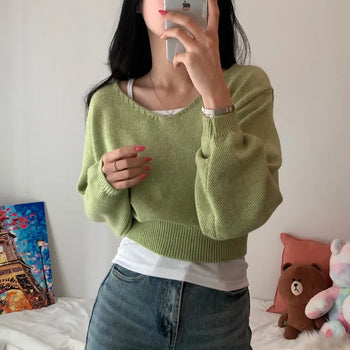 [Delicate/Cinched Waist/Pretty Colors!] Croa Pastel V-Neck Knit (6 colors)