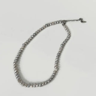 grey fresh water pearl necklace