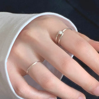 Pearl Cross Line Ring