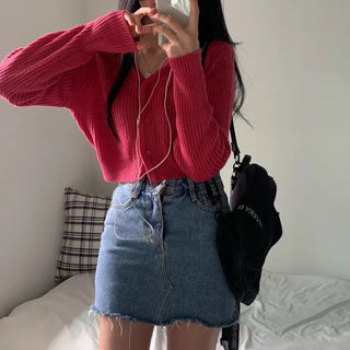 [Color Guaranteed/Cinched Waist] Spring Mood Hazzi Crop Cardigan (6 colors)