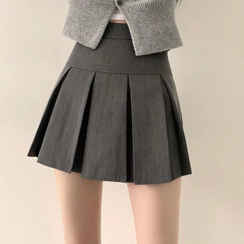 Cinched Waist~ High-Waisted Pleated Mini Skirt
