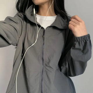 [Adjustable!/Loose Fit] Crisp Nylon Zip-up for Midsummer (3 Colors)