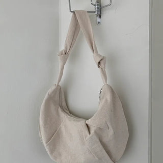Canvas Croissant Crossbody Bag