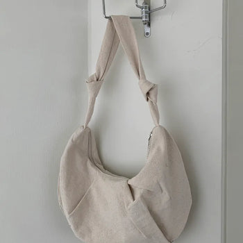 Canvas Croissant Crossbody Bag