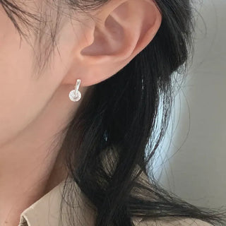 Cubic Point Square One-Touch Earrings