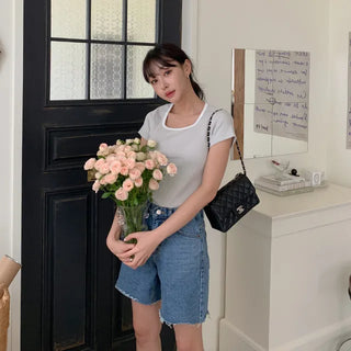 color-block ribbed short-sleeve t-shirt