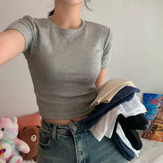 [Special Feature/Solid] Everyday Butter Daily Crop Short Sleeve T-shirt (5 colors)