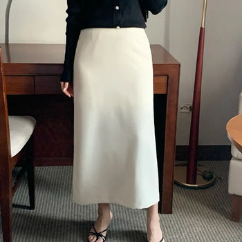Slit H-line Long Skirt  Office Look Workplace Look Interview Suit Skirt