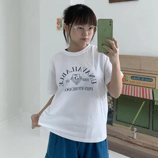 Lettering cropped tee