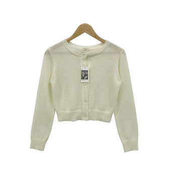 Snug Round Knit Cardigan Yellow/Round Neck Cardigan/Transitional Season