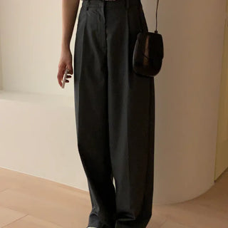 Reason One-Pin Tuck Slacks - Beige/Modern Slacks/Interview Look/ Work Look