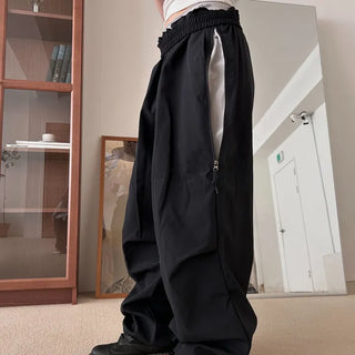 side coloring nylon pants