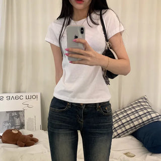[Slim Fit/Fit Guaranteed] Summer Single Round Basic Plain Short Sleeve T-shirt (8 colors)
