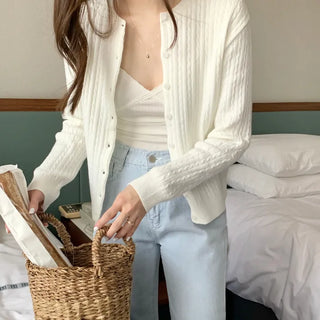 Round Cable Knit Cardigan