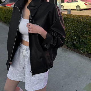 Oversized Vegan Leather Jacket