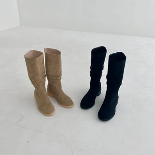 suede loose boots