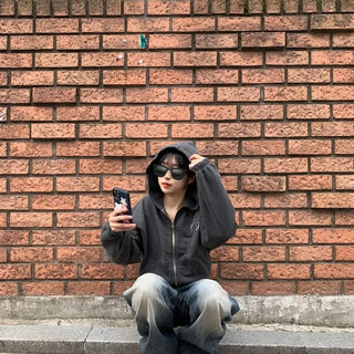 Bunny Crop Zip-up Hoodie
