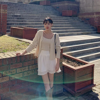 Terry Cardigan & Sleeveless Set