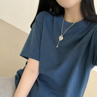 A 365-Day Must-Have! Plain Round Boxy Short Sleeve T-Shirt