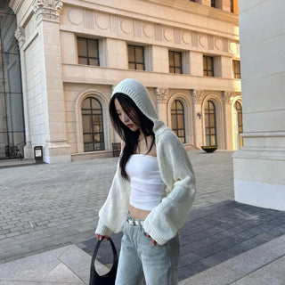 hood bolero cardigan