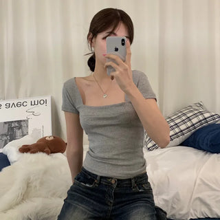 [-3kg] Square Slit Short Sleeve T-shirt (3 colors)