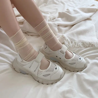 Mary Jane Sneakers Mesh Sandals Athletic Shoes Gorpcore Sporty Platform Velcro Shoes