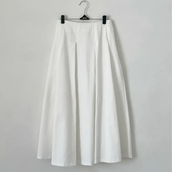Bowl pleated long skirt
