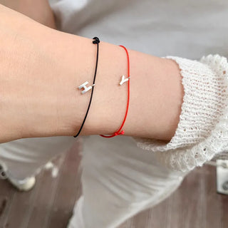 Silk Alphabet Initial Bracelet Adjustable Length Friendship Bracelet Couple Bracelet
