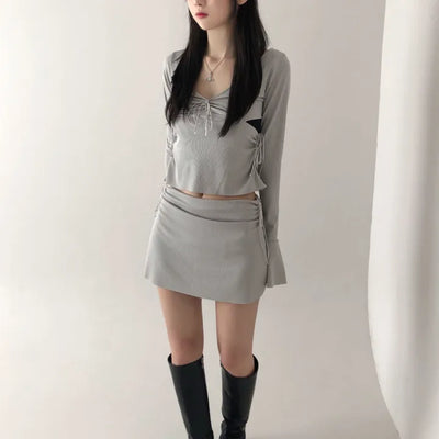 Perry Strap Shirred T-shirt (2 colors)