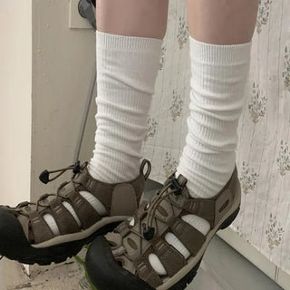 Koche Basic Ribbed Long Socks (3 colors)