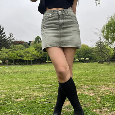 Katsuon Cotton Mini Skirt (3 colors)