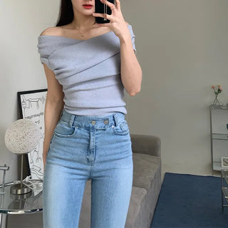 May Two-Button Light Blue Pants