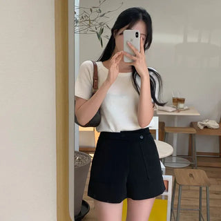 Cads Raglan U-neck Loose Fit Short Sleeve Knit