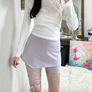 Lina Diagonal Strap Skirt Leggings